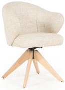 Eleonora Connor Natural Eetkamerstoel Met Eiken Poten Draaibaar Beige