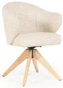 Eleonora Connor Natural Eetkamerstoel Met Eiken Poten Draaibaar Beige