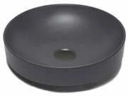 GO by Van Marcke waskom - 40x40x9cm - opbouw - rond - porselein mat zwart