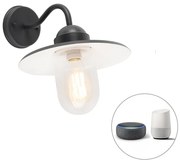 Smart Landelijke wandlamp antraciet IP44 incl. wifi E27 - Kansas Landelijk E27 IP44 bol / globe / rond rond Binnenverlichting Lamp