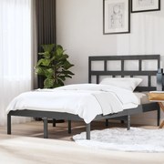 vidaXL Bedframe massief hout grijs 150x200 cm 5FT King Size