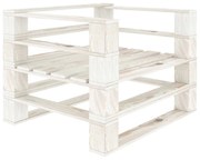 vidaXL Tuinarmstoel pallet hout wit