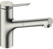 Hansgrohe - Zesis M33 - ééngreepskeukenmengkraan 150 - uittrekbare vuistdouche - 2 jets - RVS afwerking 74800800