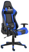 vidaXL Gamestoel draaibaar PVC blauw