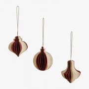 Set Van 3 Kerstversieringen In Papier Luriane Granaat - Sklum