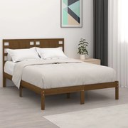 vidaXL Bedframe massief hout honingbruin 135x190 cm 4FT6 Double