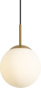 Art Deco hanglamp goud met opaal glas IP44 - Flore