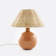 Tafellamp in keramiek en rotan, Alios