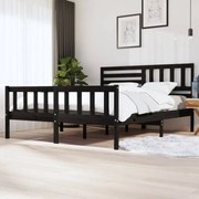 vidaXL Bedframe massief hout zwart 180x200 cm 6FT Super King