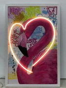 Neon Art Flamingo Love