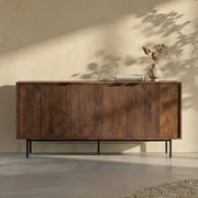 Houten Dressoir Met Ribbel Deuren - 160x40x80cm.