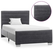 vidaXL Bedframe kunstsuède grijs 90x200 cm