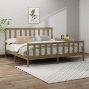 vidaXL Bedframe grenenhout honingbruin 180x200 cm 6FT Super King