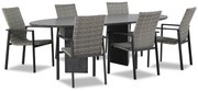 Tuinset 6 personen 240 cm Wicker Grijs Lifestyle Garden Furniture Upton/Graniet