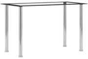 vidaXL Eettafel 120x60x75 cm gehard glas zwart en transparant