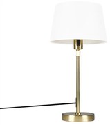 Tafellamp goud/messing met kap wit 25 cm verstelbaar - Parte Modern E27 Binnenverlichting Lamp