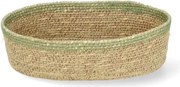 Ovaal mandje naturel, zeegras, groen, 22 cm x 12 cm