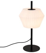 Moderne buiten tafellamp zwart met witte kap IP44 - Robbert Modern E27 IP44 Buitenverlichting rond
