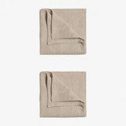 Set Van 2 Juisit Linnen En Katoenen Servetten Beige – Linnen - Sklum