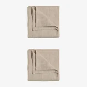 Set Van 2 Juisit Linnen En Katoenen Servetten Beige – Linnen - Sklum