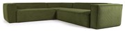 Kave Home Blok Groene Ribstof Hoekbank 290 X 290 Cm