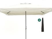 Parasol Shadowline Bonaire | Inclusief hoes | Vierkant | 350x350cm | Met katrol | Grijs/Antraciet | Kees Smit Tuinmeubelen