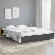 vidaXL Bedframe massief hout grijs 120x200 cm