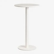 Ronde Hoge Tafel Ø60 Cm In Ijzer Mizzi Glaciale Wit - Sklum