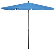 vidaXL Parasol met paal 210x140 cm azuurblauw