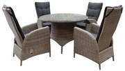 Riccione Menorca dining tuinset 110 cm rond verstelbaar 5-delig grijs