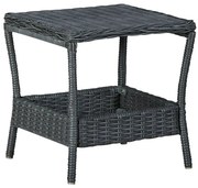 vidaXL Tuintafel 45x45x46,5 cm poly rattan donkergrijs