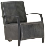 vidaXL Fauteuil echt leer verweerd grijs