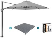 Platinum Voyager ronde zweefparasol T1 3 m. - Light Grey met voet en hoes
