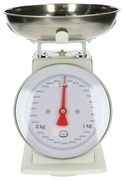 Retro keukenweegschaal, metaal, wit, 3 kg