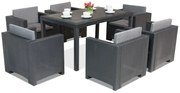 Colorado Premium 6 antraciet Bica technorattan set