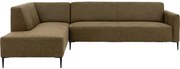 Goossens Bank Key West groen, micro leer, 3-zits, modern design met ligelement links