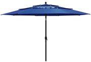 vidaXL Parasol 3-laags met aluminium paal 3,5 m azuurblauw