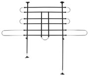 FLAMINGO Autohondenrek Tara 3 stangen en 2 bevestigingsopties zwart