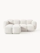Modulaire bank Tayla (3-zits) van bouclé met poef (links/rechts)