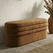 Dutchbone Aditi Ovalen Bankje Bruin Fluweel