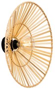 Oosterse wandlamp zwart met naturel bamboe - Pua