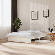 vidaXL Bedframe massief hout wit 150x200 cm 5FT King Size