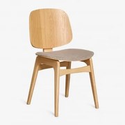 Canada Houten Eetkamerstoel Natuurlijk Hout & Stof Lichtbruin - Sklum