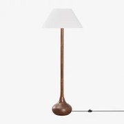 Adelaide Mangohouten Vloerlamp Donker Handvat Hout & Wit Ø55 Cm - ↑25 Cm Menorca - Sklum