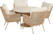 Tuinset Ronde Tuintafel 4 personen 120 cm Rope Taupe  Hartman Zaragoza/Zaragoza