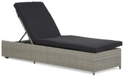 Garden Collections Charlotte Ligbed New Grey Met Wielen Wicker Grijs