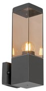 Moderne buiten wandlamp donkergrijs met smoke - Malios