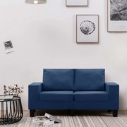 vidaXL Tweezitsbank stof blauw