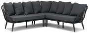 Hoek loungeset 4 personen Aluminium/wicker Zwart  Coco Coco Leonardo