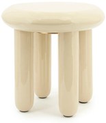 By-Boo Balloon Hoogglans Bijzettafel Beige - 43 X 43cm.